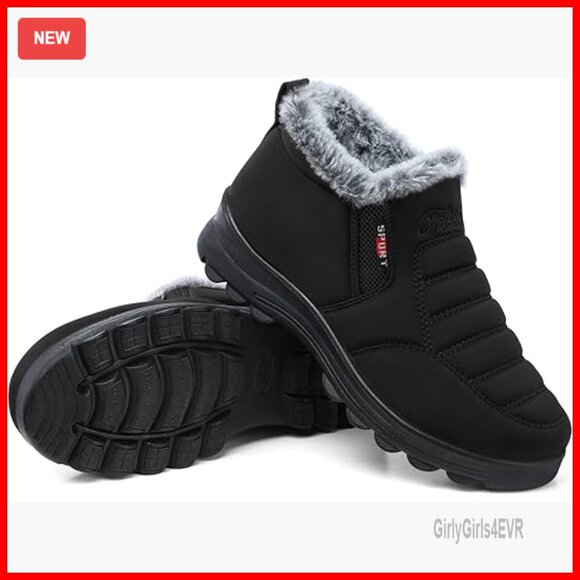Waterproof Winter Boots Ankle Booties Synthetic Leather Side Zip Snow Boots